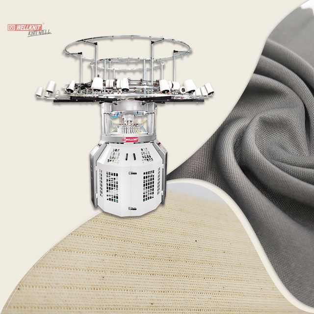 WELLKNIT G4R-NE 14-38 pouces nervures et Interlock petit cadre Double Jersey circulaire Machine à tricoter pour la maison Textile vêtements industriels